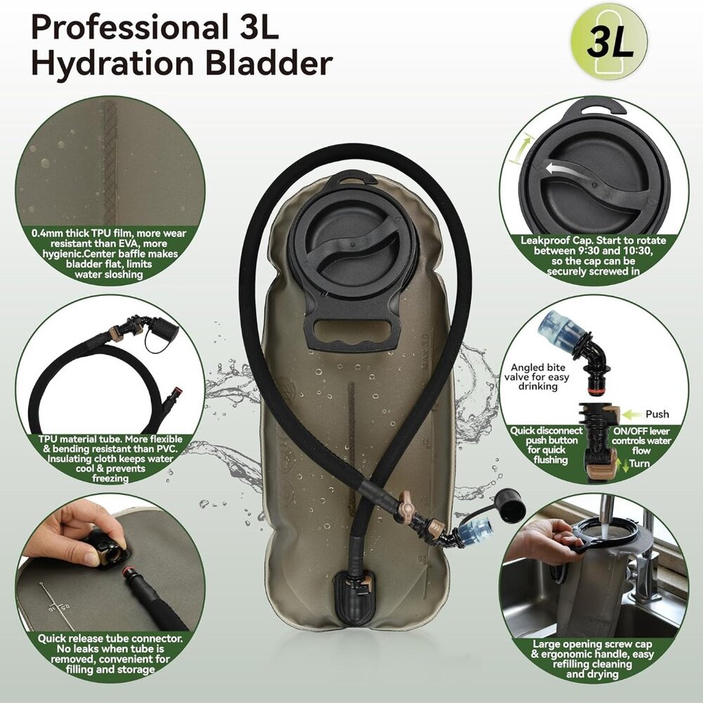 Streamlined Tactical Hydration Backpack With 2 Po… - image 6